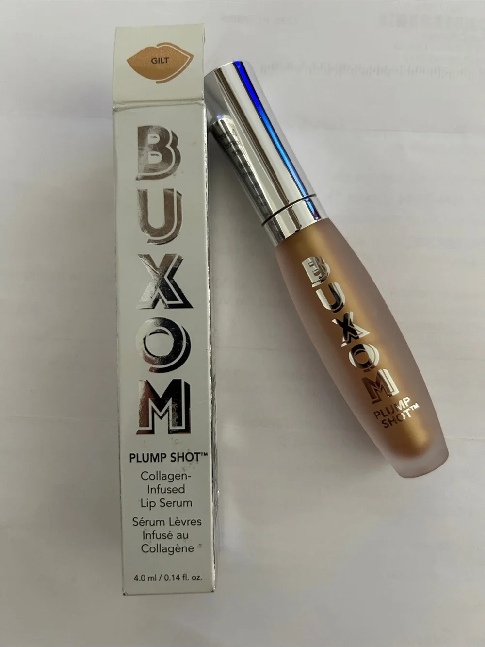 Buxom Plump Shot Collagen-Infused Lip Serum — Gilt Peachy Nude